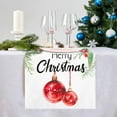 thumbnail image 4 of JOOCAR Christmas table runners, red christmas balls christmas flowers and green leaves christmas table runners for christmas kitchen table table festive decoration, 4 of 5