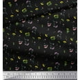 thumbnail image 3 of Soimoi Black Cotton Duck Fabric Leaves & Floral Watercolor Print Fabric by Yard 44 Inch Wide, 3 of 3