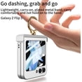thumbnail image 4 of Skin Slim Cover for Samsung Galaxy Z Flip 5 5G Case with Ring Back Screen Hinge Protection Kickstand Flip5 PC Hard Phone Case (Black,Z Flip 5), 4 of 10