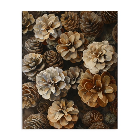 Stupell Industries Farmhouse Pinecone Arrangement Rustic Botanicals Canvas Art, 16 x 20, by Creative Studio