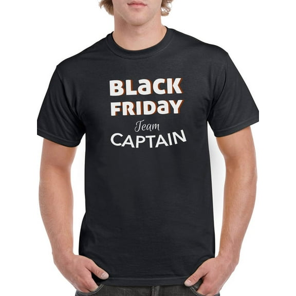 Shopping Day Team Captain Men Black T-Shirt, Male Large
