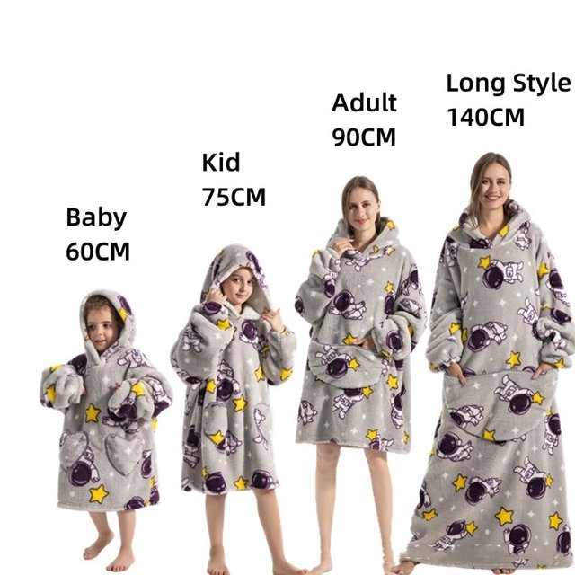 Sudadera con capucha superlarga para hombre y mujer, pijama de forro polar cálido de gran tamaño, manta gigante con mangas, Jersey, ropa de estar por casa para fiesta