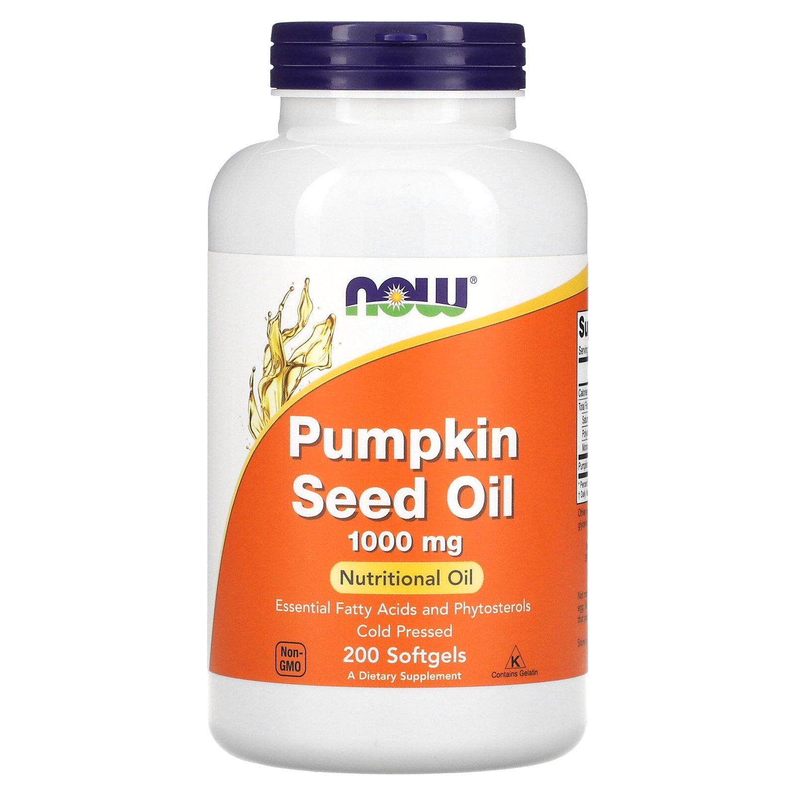NOW Foods Pumpkin Seed Oil 1000 mg. 200 Softgels