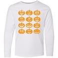 thumbnail image 3 of Inktastic Halloween Pumpkin Faces Orange Long Sleeve Youth T-Shirt, 3 of 5