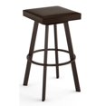 thumbnail image 1 of Amisco Sinclair 29.25" Faux Leather Swivel Bar Stool in Dark Brown, 1 of 3