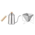 thumbnail image 4 of Hervidor de café con , tetera de goteo con cuello de cisne, taza de filtro plegable, juego de tetera con para viajes de negocios Sin papel de filtro, 4 of 8