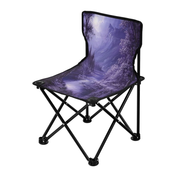 Outdoor Folding Chair 14.46x14.46x22.83 Inches, Camping Folding Chair Easy to Carry Ideal for Outdoor Picnics Camping Park Fishing Purple River