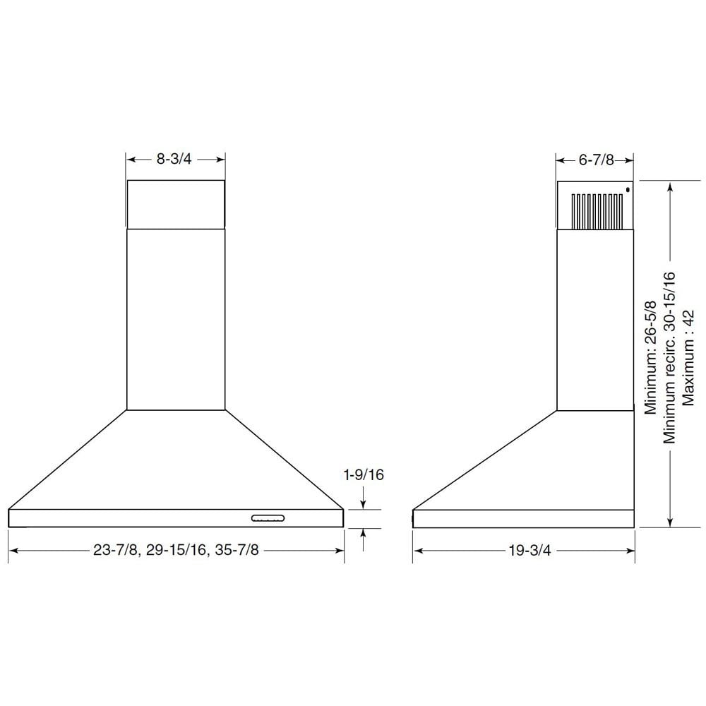Broan EW4830SS 30 inch Stainless Wall Mount Chimney Range Hood