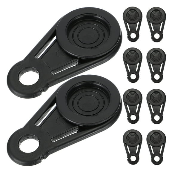 FRCOLOR  10 PCS Banner Clips for Garage Door Pool Cover Reflective Black