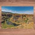thumbnail image 5 of Ambesonne Landscape Jigsaw Puzzle Durable Cardboard, River Canyon Outdoors, 1000 pcs, Dark Yellow Caramel Green, 5 of 5