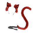 thumbnail image 1 of Conjunto de disfraz con pinza para el pelo y cola de orejas de gato, regalos y accesorios de animales para disfraces y cosplay. Rojo, 1 of 9