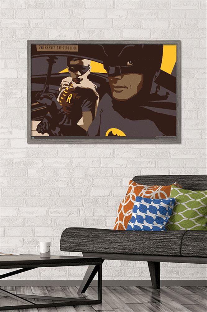 DC Comics - Batman and Robin by Russell Walks Wall Poster, 22.375" x 34", Framed