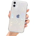 thumbnail image 1 of ORUYROP Compatible with iPhone 11 Case, Clear Laser Glitter Bling Flower Soft & Flexible TPU and Hard PC Shockproof Cover Women Girls Flower Pattern Phone Case (Rainbow Flower/Clear), 1 of 7
