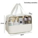 thumbnail image 2 of Bolsa de cosméticos transparente con costura grande, bolsa de cosméticos de baño de PVC, PU, impermeable, gran capacidad, blanca, 2 of 5