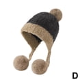 thumbnail image 3 of Plush Lei Feng Hat Thick Knit Hanging Ball Yarn Cap Velvet Ear Protection M, 3 of 8