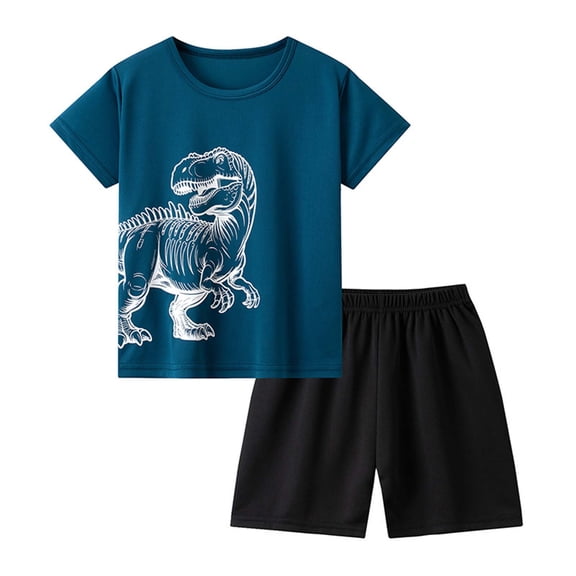 Toddler Boys Clothes 2T Outfits Toddler Boy Clothes Cartoon Summer Short Sleeve T-Shirt and Shorts Kids Outfit Set
