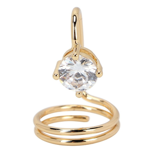 Women Finger Nail Ring Rhinestone Fingernail Ring Decoration for Women Lady Girls3059 Gold
