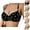Black, variant on Push Up Bras for Women Cute Bow Printed Lace Trim Wireless Anti-Sagging Bralettes Everyday Bra