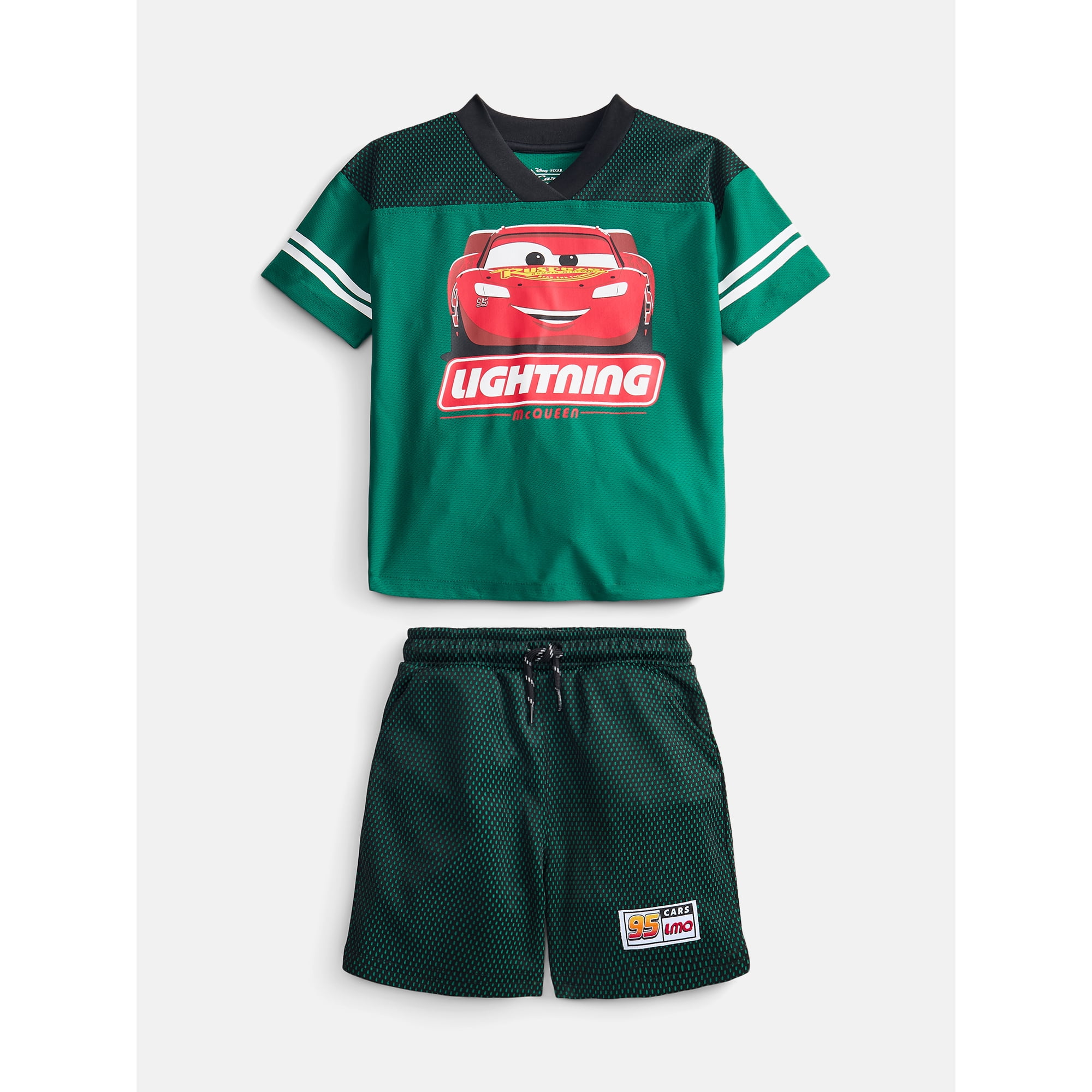 Pixar Cars Toddler Boys V Neck Football Jersey and Shorts Set 2 Piece Sizes 12M-5T