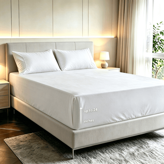 Extra Deep Sheet Set - 3/4 Piece Breathable & Cooling Bed Sheets - Fits Mattresses Up To 18-24 Inches-Twin