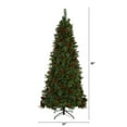 thumbnail image 2 of Nearly Natural T1676 7.5 ft. Norway Mixed Pine Artificial Christmas Tree with 450 Clear LED Lights, Pine Cones & Berries, 2 of 7