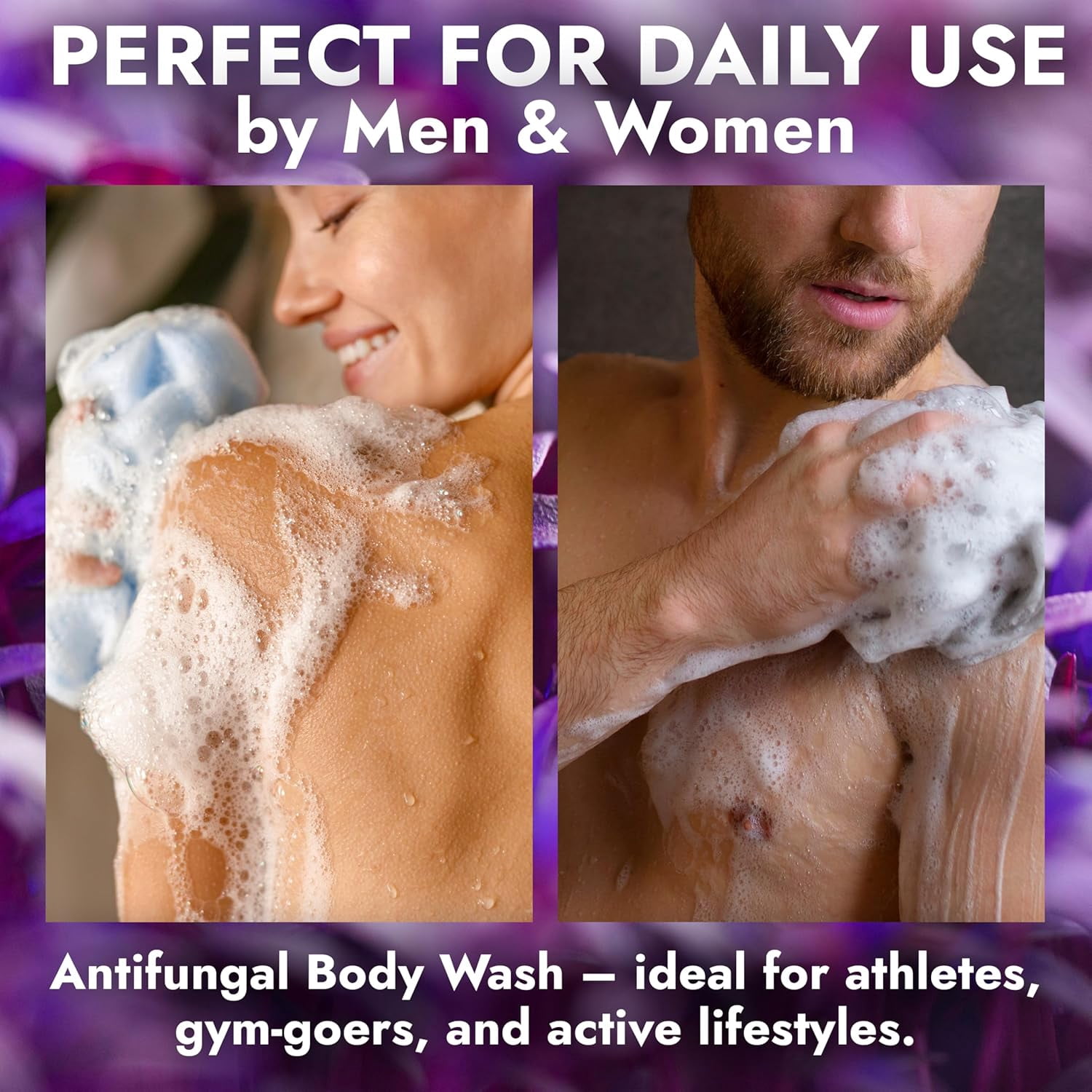 Antifungal Body Wash with Lavender Essential Oil |1% Tolnaftate Chamomile Soap for Ringworm, Jock Itch & Athlete’s Foot | Medicated Itch & Odor Relief Body Wash with Calming Effect | 16.9 oz