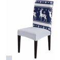 thumbnail image 6 of Chair Covers for Dining Room Set of 6,Xmas Reindeer Winter Snow Stretch Seat Protector Removable Washable Chairs Slipcovers for Kitchen Banquet Wedding Hotel,Snowflake Retro Geometric on Red, 6 of 6