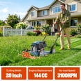 thumbnail image 3 of SENIX 20-Inch Gas Lawn Mower,144cc 4-Stroke Engine Push Mower with Steel Deck, Side Discharge & 5-Position Height Adjustment, Foldable, 3 of 15