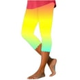 thumbnail image 2 of Summer Savings Clearance! Titcea Yoga Pants Women High Waisted Slim Gradient Dyeing Printed Wavy Leggings Hawaiian Beach Holiday Summer Casual Joggers ,Gifts for Mom/Her, 2 of 5
