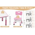 thumbnail image 3 of Kids Table and 6 Chairs Set, Height Adjustable Children Table & Chair, Anti-Slip Floor Mats,Particle Board Easy to Clean Desktop, Includes Storage Box and Color Pens for Classrooms, Homes & Daycares, 3 of 7