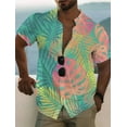thumbnail image 2 of Camisa hawaiana de verano con diseño de árbol de coco, camisa unisex con cuello vuelto de palmera, ropa de calle para exteriores, estilo Harajuku, de manga corta, con botones para hombre, 2 of 5