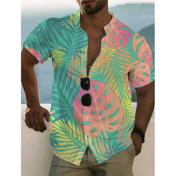 Camisa Hawaiana Informal Divertida Para Hombre, Camisas De Crucero De Playa Tropical Caribeña, Ropa Con Botones