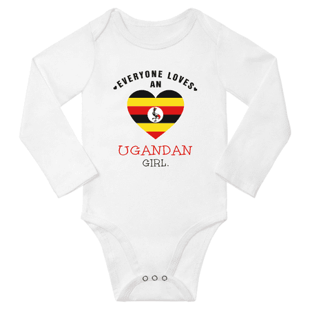 

Everyone Loves An Ugandan Girl Baby Long Slevve Bodysuit Outfits (White 3-6 Months)