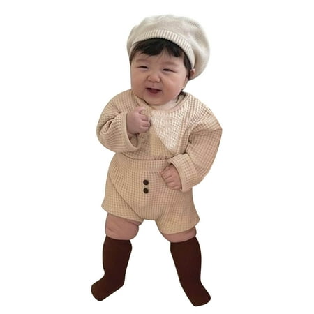 

Toddler Boy Fall Outfits 2t Boys Clothes Summer Baby Girls Boys Autumn Solid Cotton Long Sleeve Short Pants Shorts Set Outfits Clothes Girls Sweat Outfit 5t