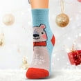 thumbnail image 2 of NOKIO Cute And Cozy Holiday Reindeer Socks For Women Christmas Women's Cartoon Floor Socks Thicken Warm Non-slip Sleeping Socks Slippers Socks Christmas Plaid Women'S Holiday Socks, 2 of 2