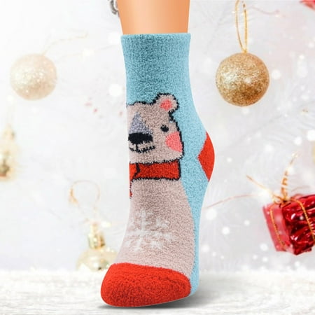

Christmas Women s Cartoon Floor Socks Thicken Warm Non-slip Sleeping Socks Slippers Socks Note Please Buy One Or Two Sizes Larger