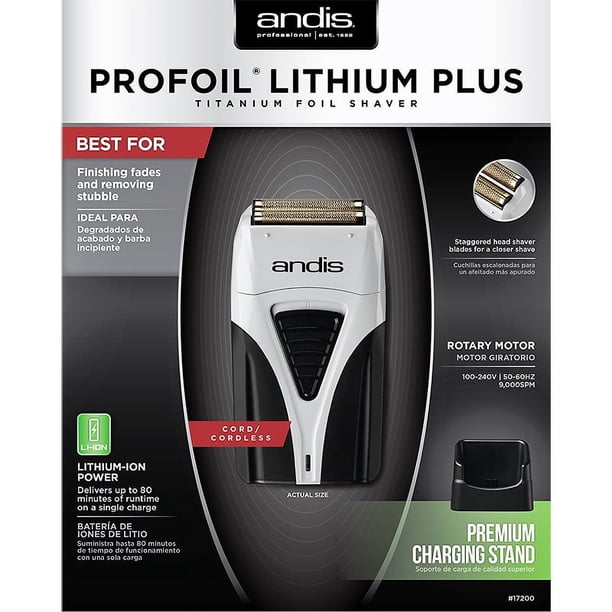 andis PROFOIL LITHIUM PLUS メンズシェーバー Andis Profoil Lithium Plus Titanium Foil Men's Cordless Shaver Kit