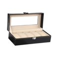 thumbnail image 4 of Organizador de relojes para hombre, escaparate de almacenamiento, estuche de exposición negro, caja con 5 ranuras, bandeja para colgante, reloj de, 4 of 8