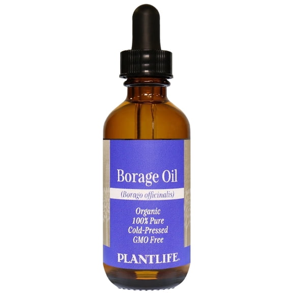 Plantlife Borage Seed Carrier Oil - Cold Pressed, Non-GMO, and Gluten Free Carrier Oils - for Skin, Hair, and Personal Care - 2 oz