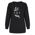 thumbnail image 6 of kayannuo Fall Clothes For Women Women Christmas Print Loose O-Neck Long-Sleeved Fleece Oversized Sweatshirt Pullover Black, 6 of 9