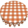 thumbnail image 2 of Fall Tablecloth Round 60 Inch Burnt Orange Buffalo Plaid Table Cloth,Stain Resistance Polyester Thanksgiving Day Harvest Table Covers for Kitchen Dining,Small Tablecloth for Party Picnic, 2 of 3