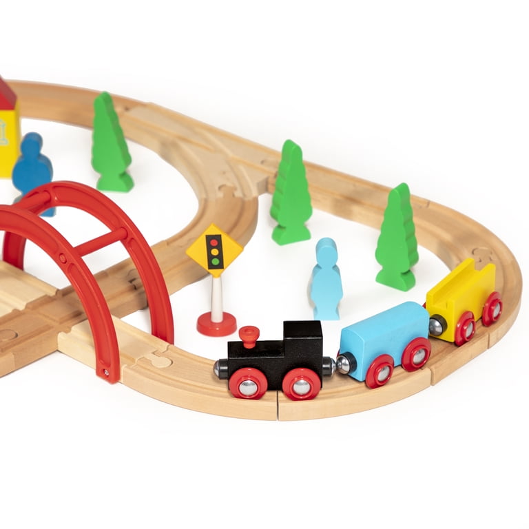 Maxim Kids Railway Wooden Train Set (40 Pieces) Play Train Set