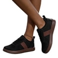 thumbnail image 2 of IEMIEMIEM Women Fashion Sneakers Platform Retro Gum Sole Casual Tennis Skate Shoe Genuine Leather Walking Footwear Anti Slip Trainers Black 11 Wide, 2 of 4