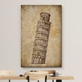 thumbnail image 3 of wall26 Canvas Print Wall Art Retro Vintage Leaning Tower Pisa Italy Architecture &amp; Maps Landmarks Digital Art Modern Art Decorative Scenic Urban Bohemian for Living Room, Bedroom, Office - 16&quo, 3 of 5