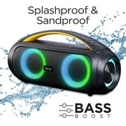iHome Bluetooth Speaker Boombox with FM Radio, Color Changing Lights and Remote Control