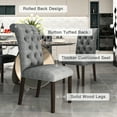 thumbnail image 2 of Resenkos Upholstered Tufted Back Dining Chairs Set of 2 with Solid Wood Legs, Gray, 2 of 8