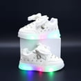 thumbnail image 2 of Dakaela Boys Girls Light up Shoes Toddler Baby LED High Top Sneakers 12-18 Months 3T 4T 5T Bowknot Walking Ankle Boots White 6.5, 2 of 5