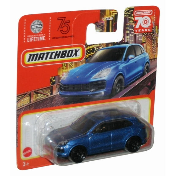 Matchbox 70 Years (2023) Blue Porsche Cayenne Turbo Toy Car 78/100 - (Short Card)