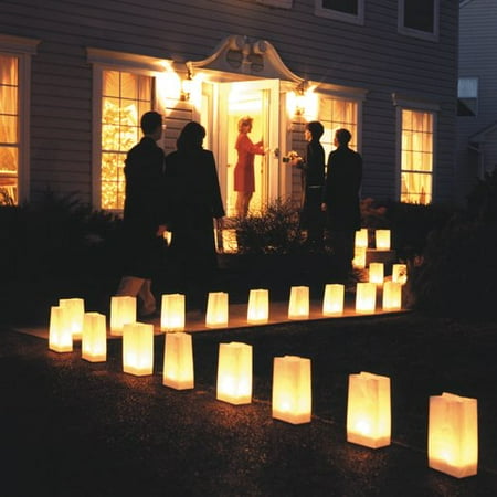 Lumabase Neighborhood Paper Disposable Luminary Lights Set Of 100 Lumabase Neighborhood Paper Disposable Luminary Lights Set Of 100
