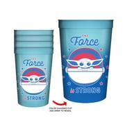 Mandalorian Force is Strong Color Change Plastic Cup, 15 oz, 4-pack